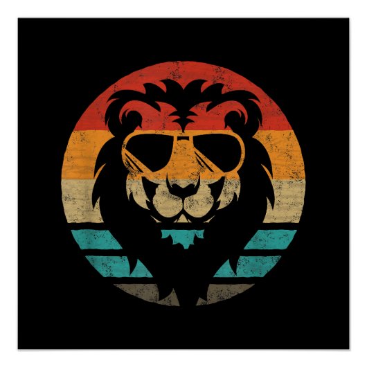 ライオンレトロスタイルヴィンテージ ポスター (正面)