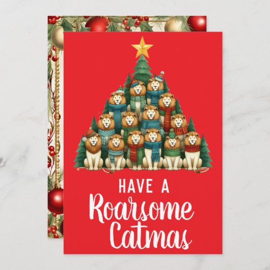 ライオンロアルソメカタマスクリスマスツリー シーズンカード (正面/裏面)