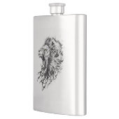ライオンワイルドアニマル自然イラストレーションアートタトゥー フラスク (左)