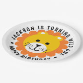 ライオンワイルドワンジャングルサファリアニマル子供の誕生日 ペーパープレート (アングル)