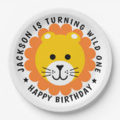 ライオンワイルドワンジャングルサファリアニマル子供の誕生日 ペーパープレート (正面)