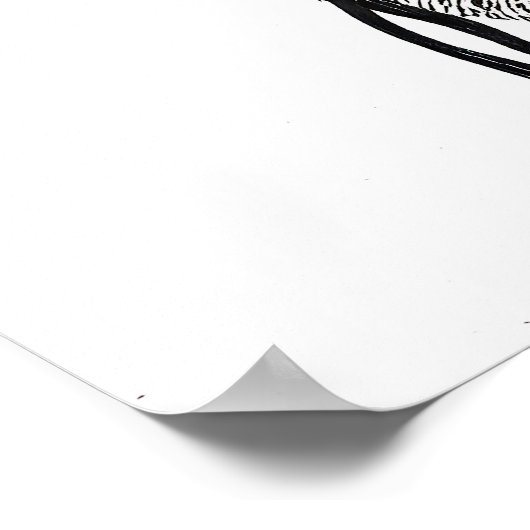 ライオンワイルド自然動物イラストレーションアートスケッチ ポスター (角)