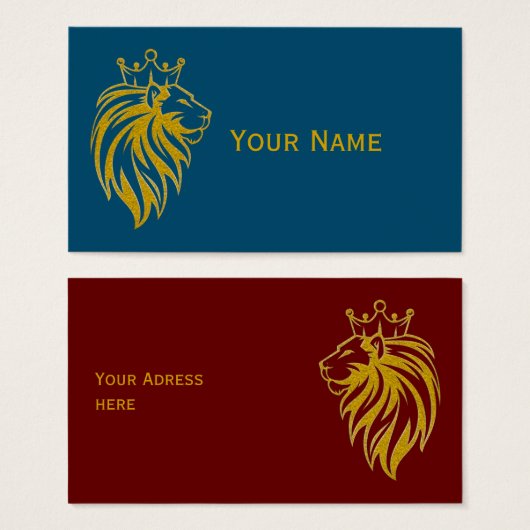 ライオン付きクラウン – 金ゴールドスタイル2 (正面&裏面)