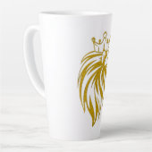 ライオン付きクラウン – 金ゴールドスタイル2 カフェラテマグ (左アングル)