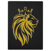 ライオン付きクラウン – 金ゴールドスタイル2 クリップボード (裏面)