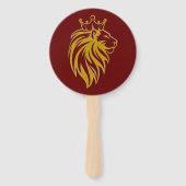 ライオン付きクラウン – 金ゴールドスタイル2 ハンドファン (裏面)