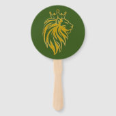 ライオン付きクラウン – 金ゴールドスタイル2 ハンドファン (正面)