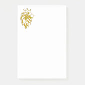 ライオン付きクラウン – 金ゴールドスタイル2 ポストイット (正面)