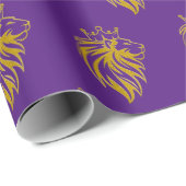 ライオン付きクラウン – 金ゴールドスタイル2 ラッピングペーパー (ロールコーナー)