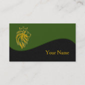 ライオン付きクラウン – 金ゴールドスタイル2 名刺 (正面)