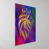 ライオン付きクラウン – 金ゴールドスタイル2 箔ポスター (レイダウン)