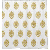 ライオン付きクラウン – 金ゴールドスタイル3 シャワーカーテン (正面)