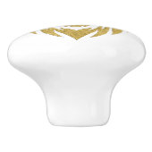 ライオン付きクラウン – 金ゴールドスタイル3 セラミックノブ (側面)