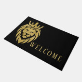 ライオン付きクラウン – 金ゴールドスタイル3 ドアマット (アングル)
