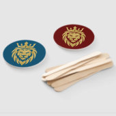 ライオン付きクラウン – 金ゴールドスタイル3 ハンドファン (組立なし)