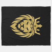 ライオン付きクラウン – 金ゴールドスタイル3 フリースブランケット (正面(横))