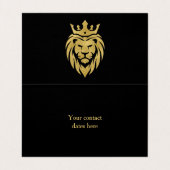 ライオン付きクラウン – 金ゴールドスタイル3 名刺 (内部フラット)