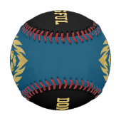 ライオン付きクラウン – 金ゴールドスタイル3 野球ボール (正面)