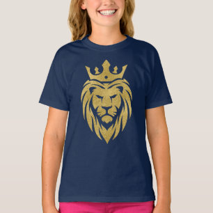 ライオン付きクラウン – 金ゴールドスタイル3 Tシャツ