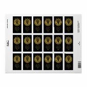 ライオン付きクラウン – 金ゴールドスタイル4 ラベル (フルシート)