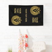 ライオン付きクラウン – 金ゴールドスタイル4 横断幕 (インサイチュ)