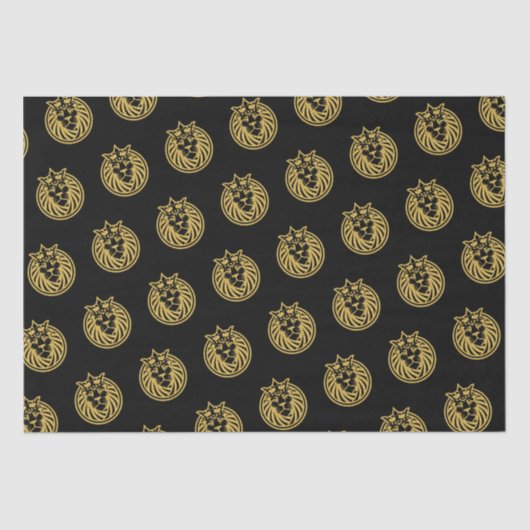 ライオン付きクラウン – 金ゴールドスタイル4 薄葉紙 (正面)