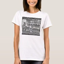 ライオン保護の野生生物! Tシャツ