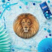 ライオン写真絵を描アートイメージ ペーパープレート (パーティー)