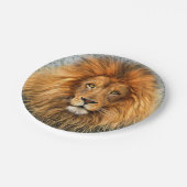 ライオン写真絵を描アートイメージ ペーパープレート (アングル)