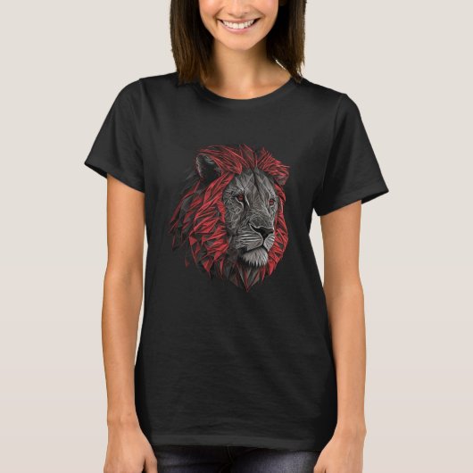 ライオン動物アニマルプリントライオン Tシャツ (正面)