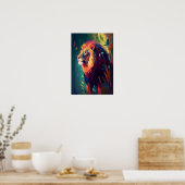 ライオン動物ポートレート絵画の野生動物アウトドア ポスター (キッチン)