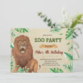 ライオン動物園サファリの誕生日招待状 招待状 (スタンド正面)