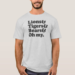 ライオン及びトラ及びくま及びOh私 Tシャツ