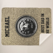 ライオン古代のシンボルのモダントレンディーグラフィック シェルパブランケット (正面(横))