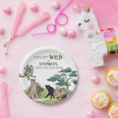 ライオン大きな猫ジャングルサファリワイルド誕生日 ペーパープレート (パーティー)