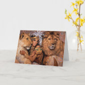 ライオン女神エジプトプリンセスグリーティングカード カード (黄色い花)