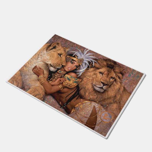 ライオン女神エジプトプリンセスドアマット ドアマット (アングル)