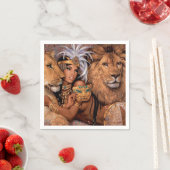 ライオン女神エジプトプリンセスナプキン スタンダードカクテルナプキン (インサイチュ)