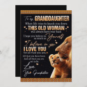 . .ライオン好きのおばあちゃんから孫娘に贈る シーズンカード (正面/裏面)