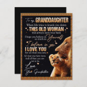 . .ライオン好きのおばあちゃんから孫娘に贈る 招待状 (正面/裏面)