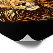 ライオン威厳のあるマネ詳細芸術 – かわいい動物のための ポスター (角)