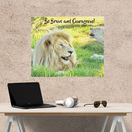 ライオン威厳のあるワイルドライフメタルプリント メタルプリント