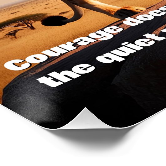 ライオン威厳のある勇気引用文やる気を起こさせる ポスター (コーナー)