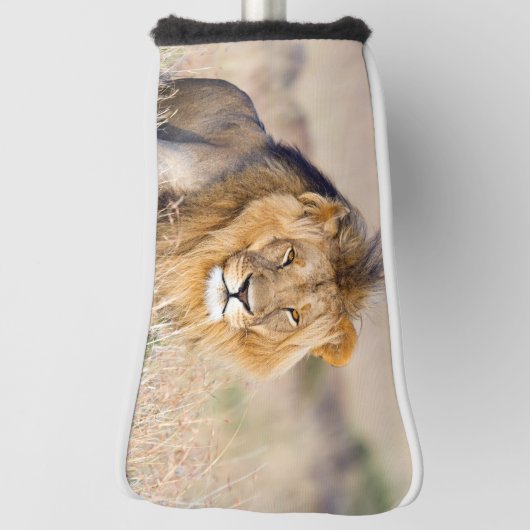 ライオン威厳のある野生動物写真 ゴルフヘッドカバー (回転90)