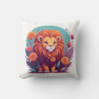 ライオン子供部屋アート クッション