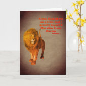 ライオン孔子の態度引用文感動的カード カード (黄色い花)
