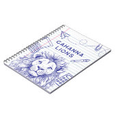 ライオン学校落書き帳 ルールド紙スパイラルノート ノートブック (左側)