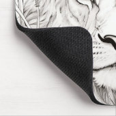 ライオン平和的自然プレーリースケッチスケッチスタイル マウスパッド (コーナー)