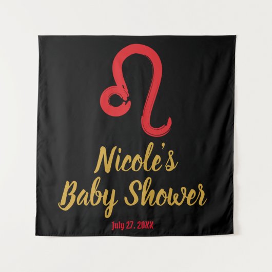 ライオン座 レッド レオ 星座 7月 8月 誕生日 背景布 タペストリー (正面)