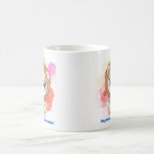 ライオン引用文漫画ボバティーを飲む コーヒーマグカップ (中央)